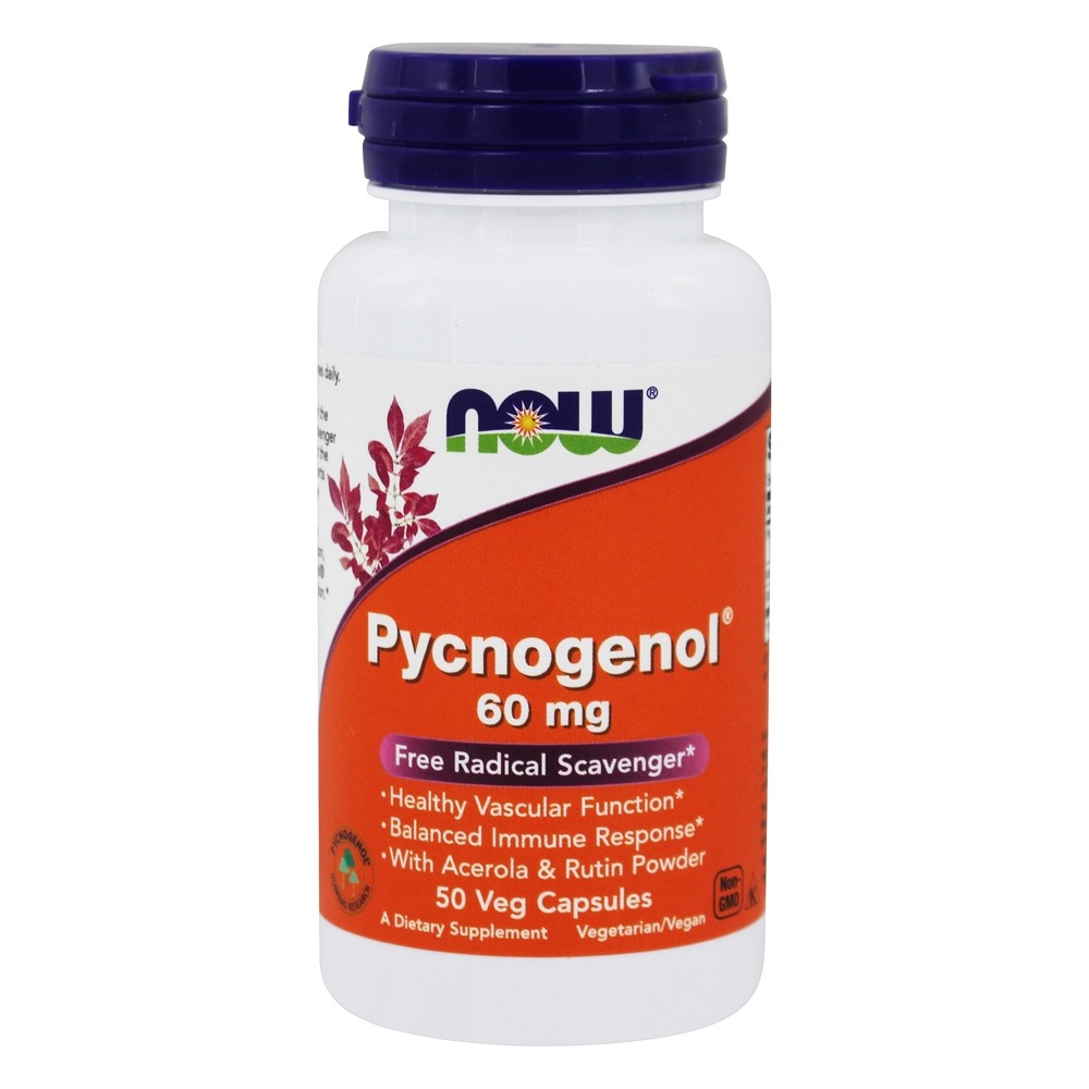 NOW Foods  Pycnogenol Free Radical Scavenger with Acerola & Rutin 60 mg. / 50 Vegetable Capsules