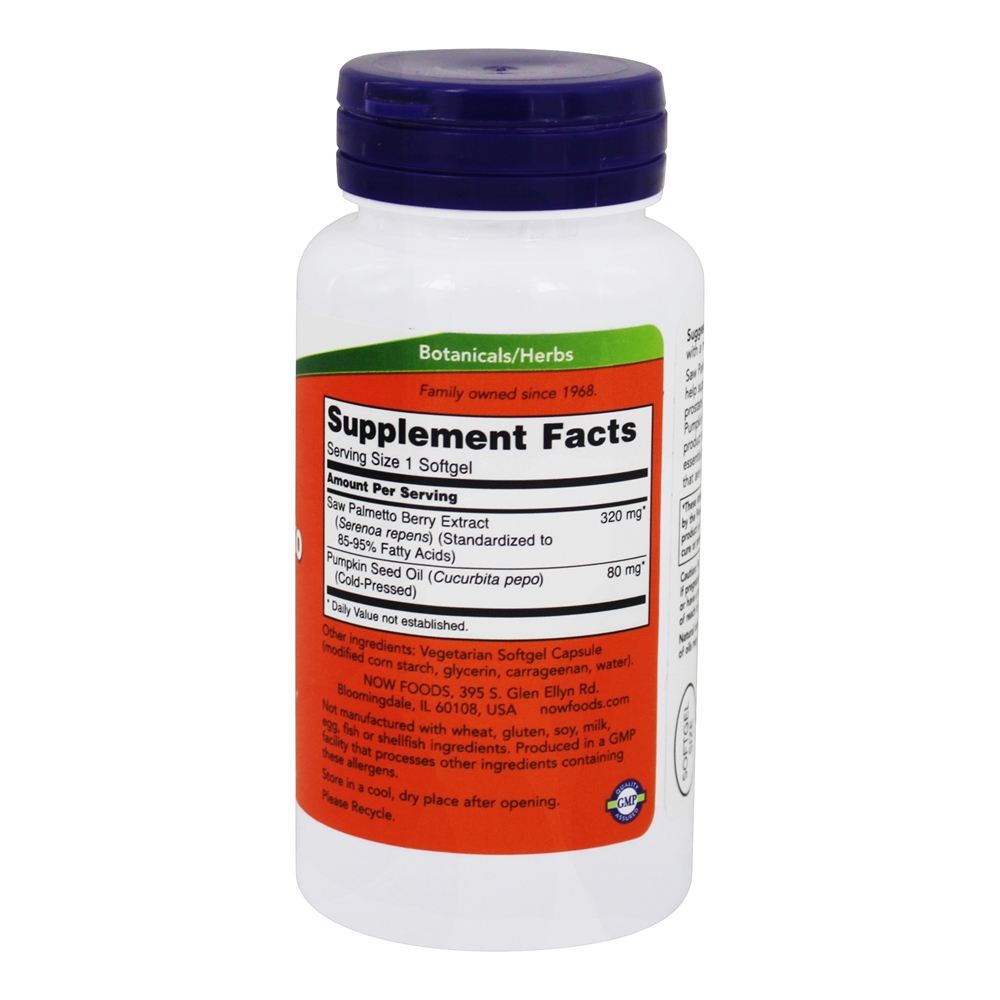 NOW Foods Saw Palmetto Extract 320 mg. / 90 Vegetarian Softgels (with Organic Pumpkin Seed Oil)
