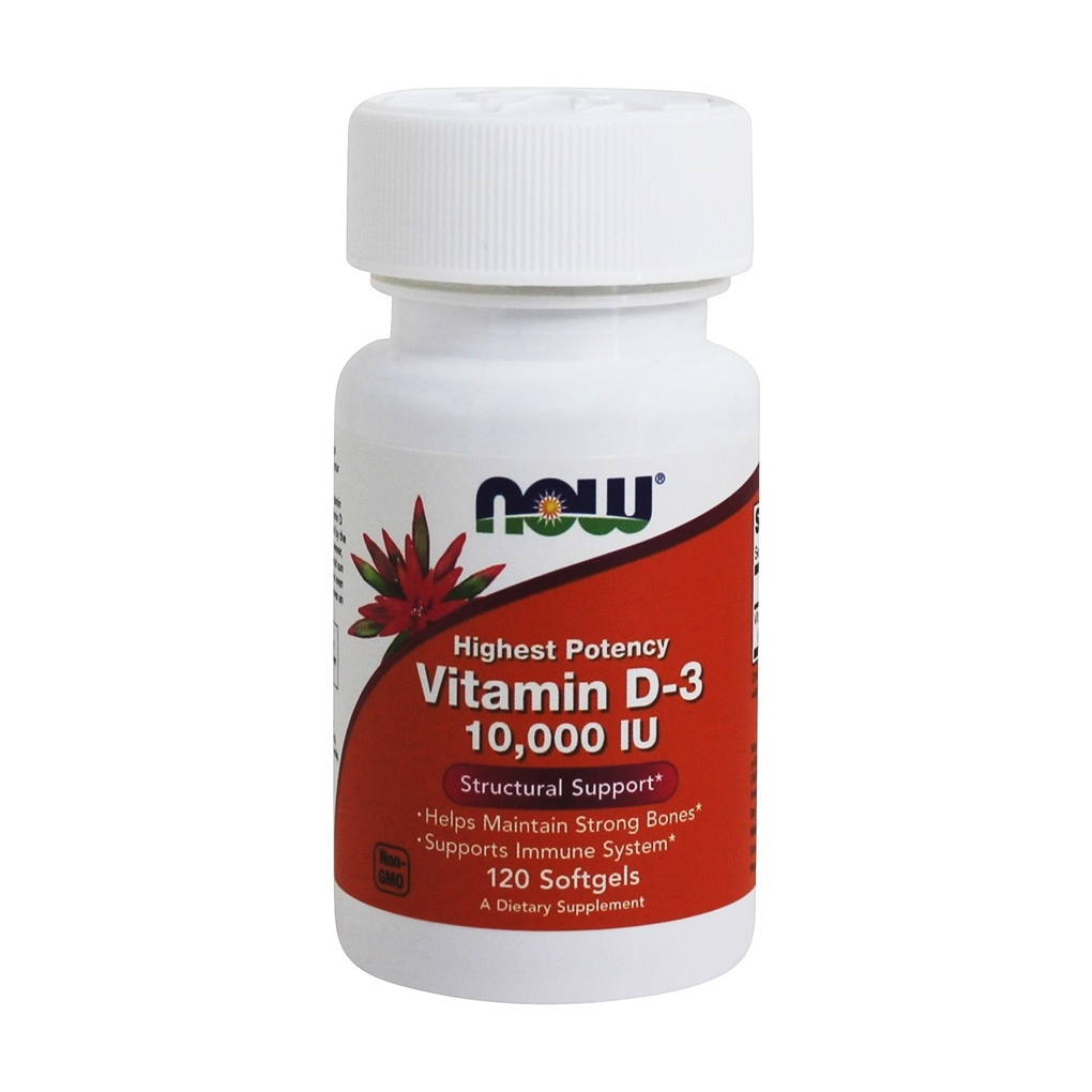 NOW Foods Vitamin D3 Highest Potency 10000 IU / 120 Softgels