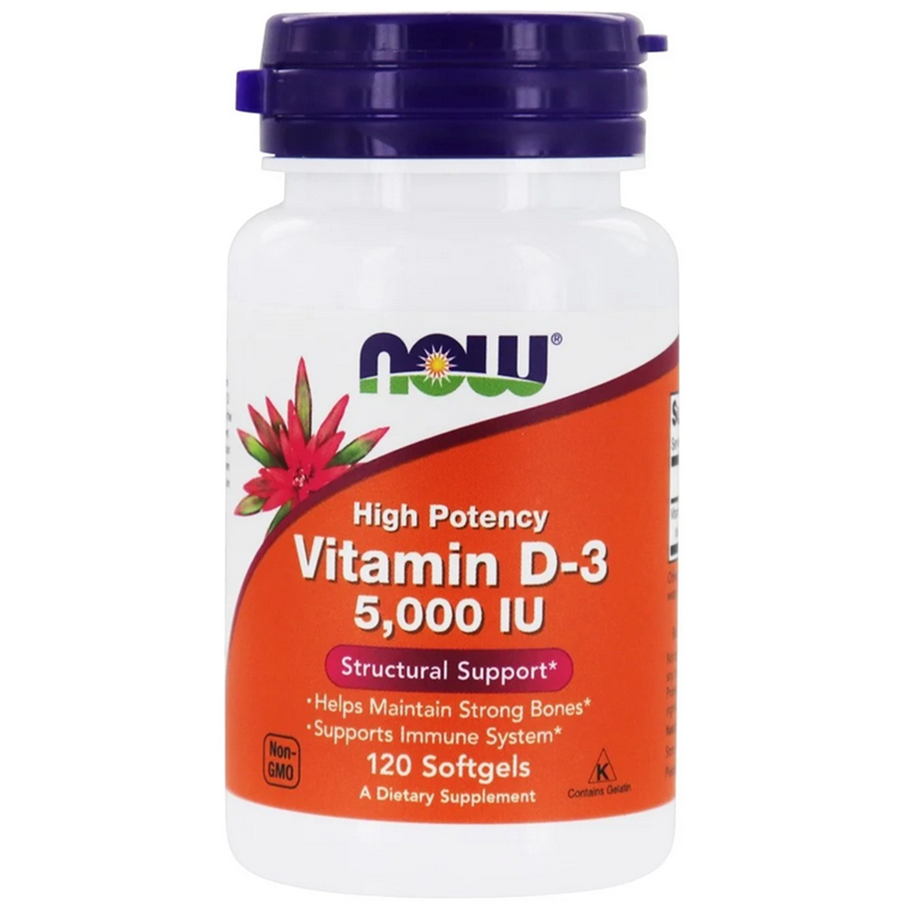 NOW Foods Vitamin D3 Highest Potency 5000 IU / 120 Softgels