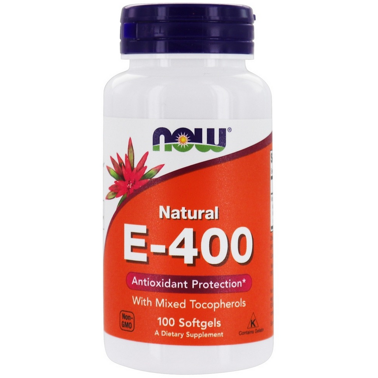 NOW Foods Vitamin E-400 Antioxidant Protection with Mixed Tocopherols 400 IU / 100 Softgels