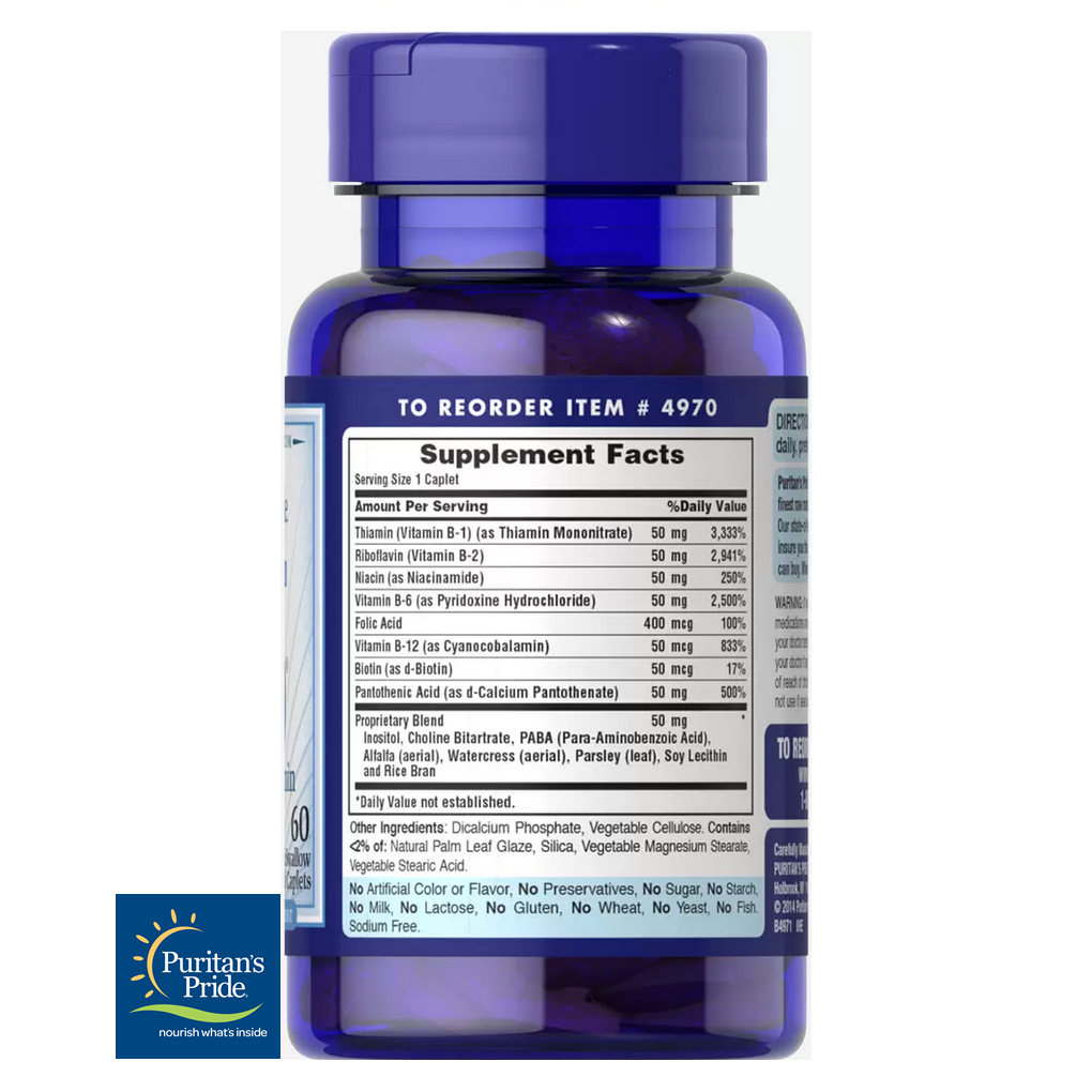 Puritan's Pride Vitamin B-50® Complex Timed Release / 60 Caplets