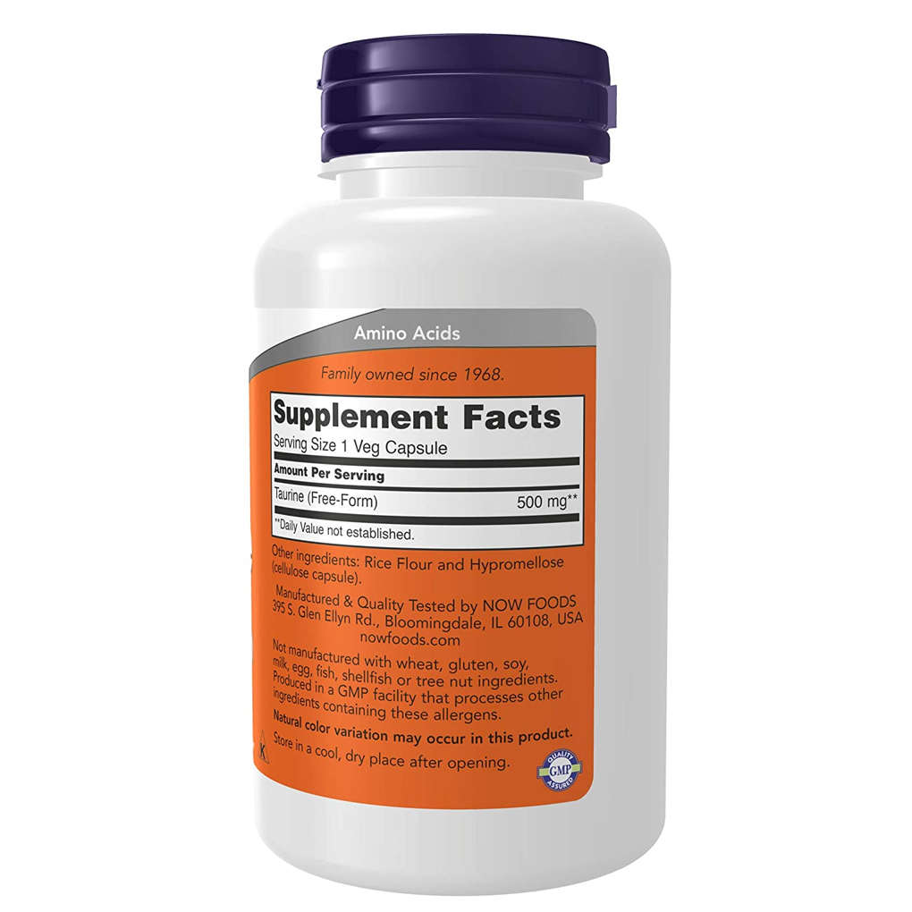 NOW Foods Taurine 500 mg / 100 Capsules