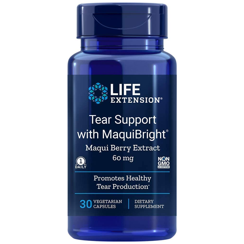 Life Extension TEAR SUPPORT W/MAQUIBRIGHT® 60 mg, 30 vegetarian capsules