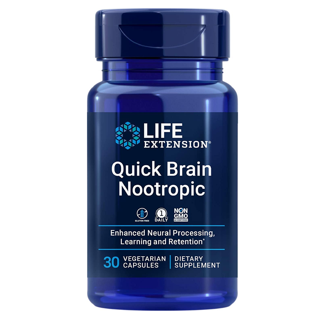 Life Extension Quick Brain Nootropic / 30 Vegetarian Capsules