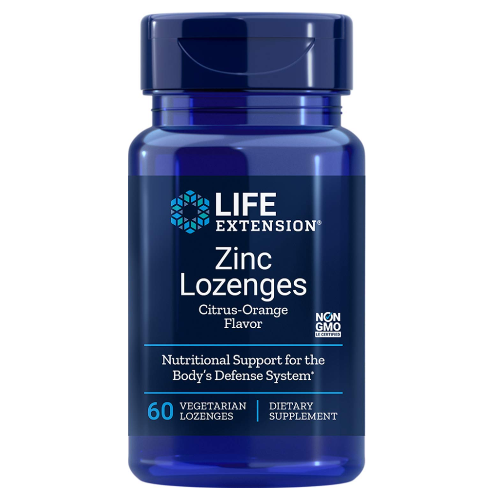 Life Extension Zinc Lozenges (Citrus-Orange Flavor) / 60 Vegetarian Lozenges