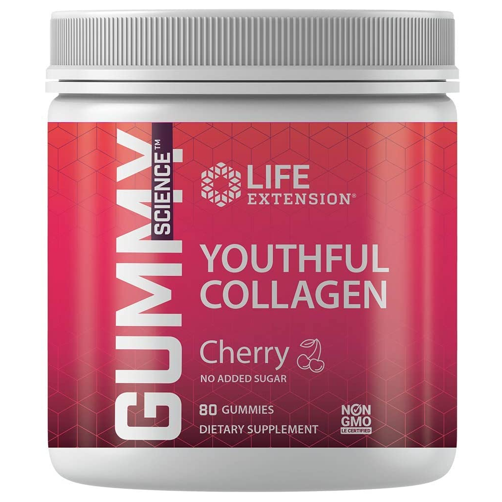 Life Extension  Gummy Science™ Youthful Collagen (Cherry) / 80 Gummies