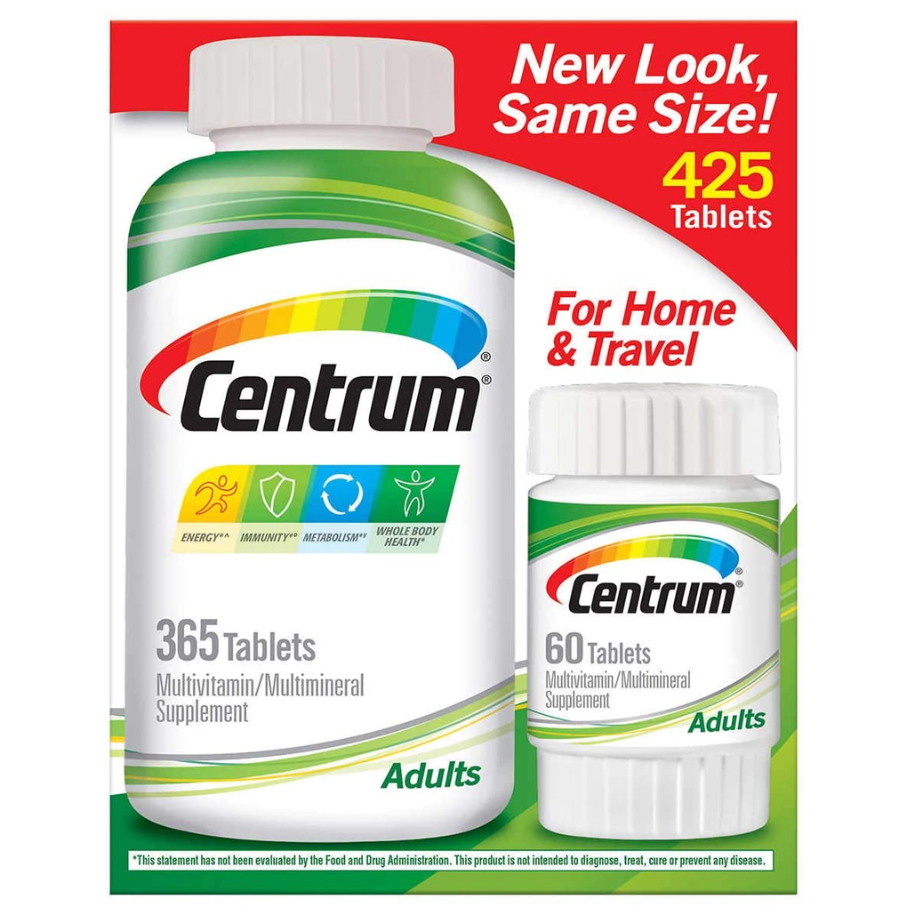 Centrum Adults Multivitamin / 425 Tablets  (For Men/Women Adults under 50)