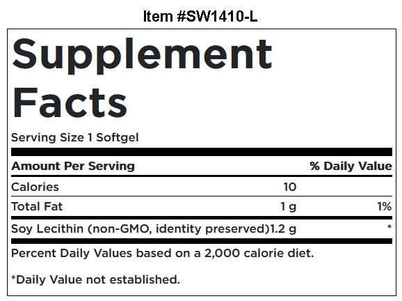 Swanson Premium- Soy Lecithin Non-GMO 1200 mg / 180 Softgels