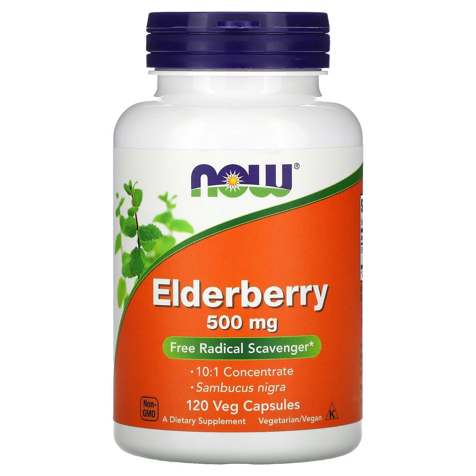 Now Foods  Elderberry 500 mg / 120 Veg Capsules