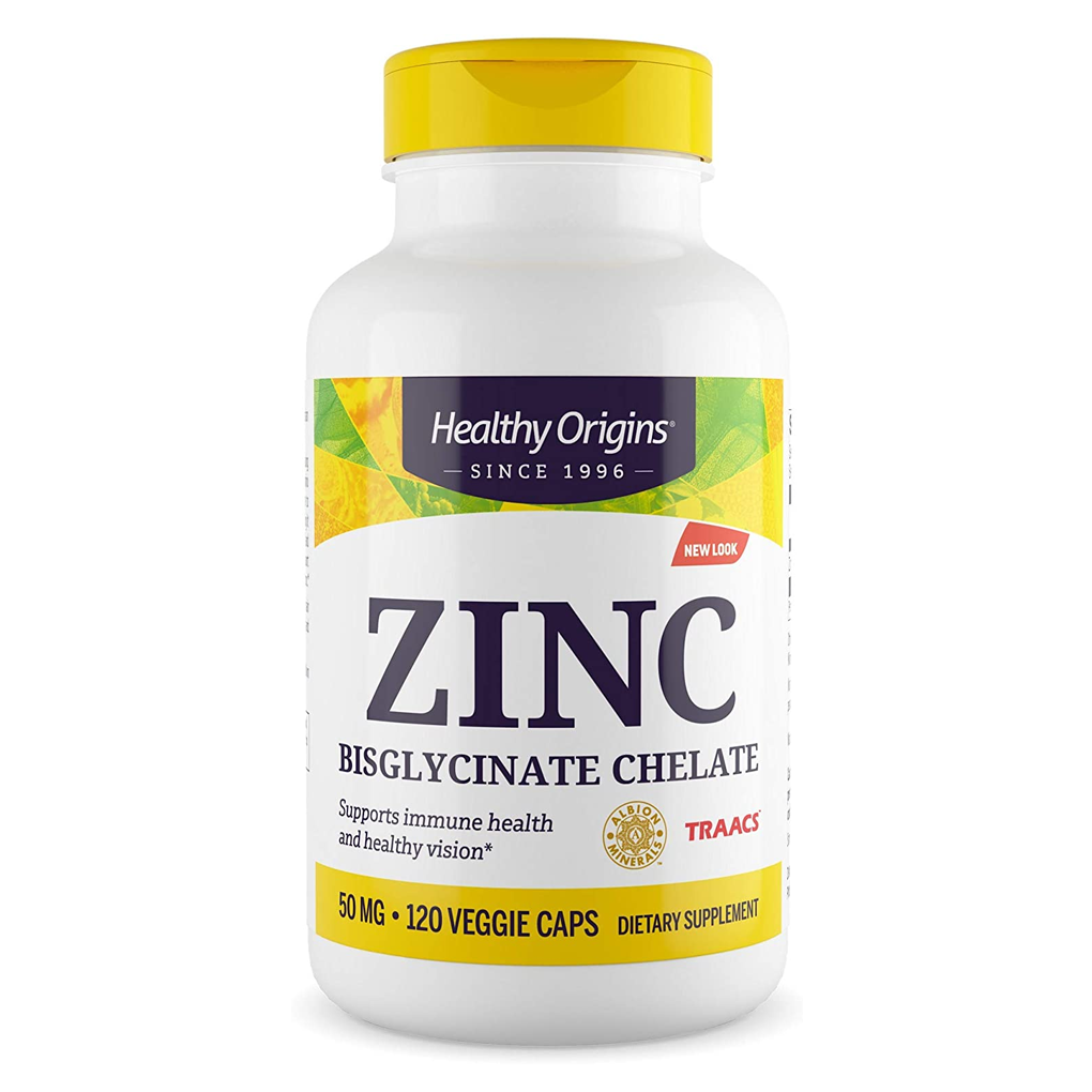 Healthy Origins Zinc Bisglycinate Chelate 50 mg / 120 Veggie Caps