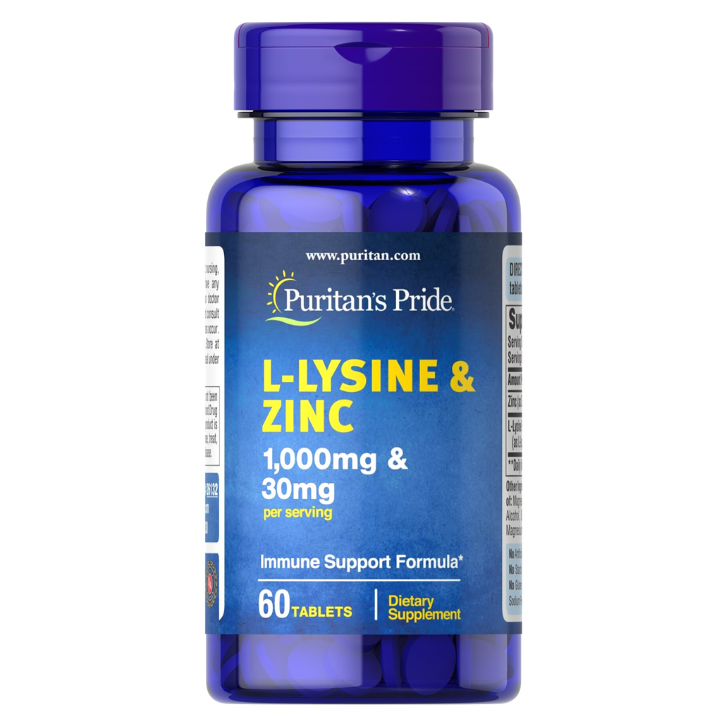 Puritan's pride L-Lysine and Zinc / 60 Tablets