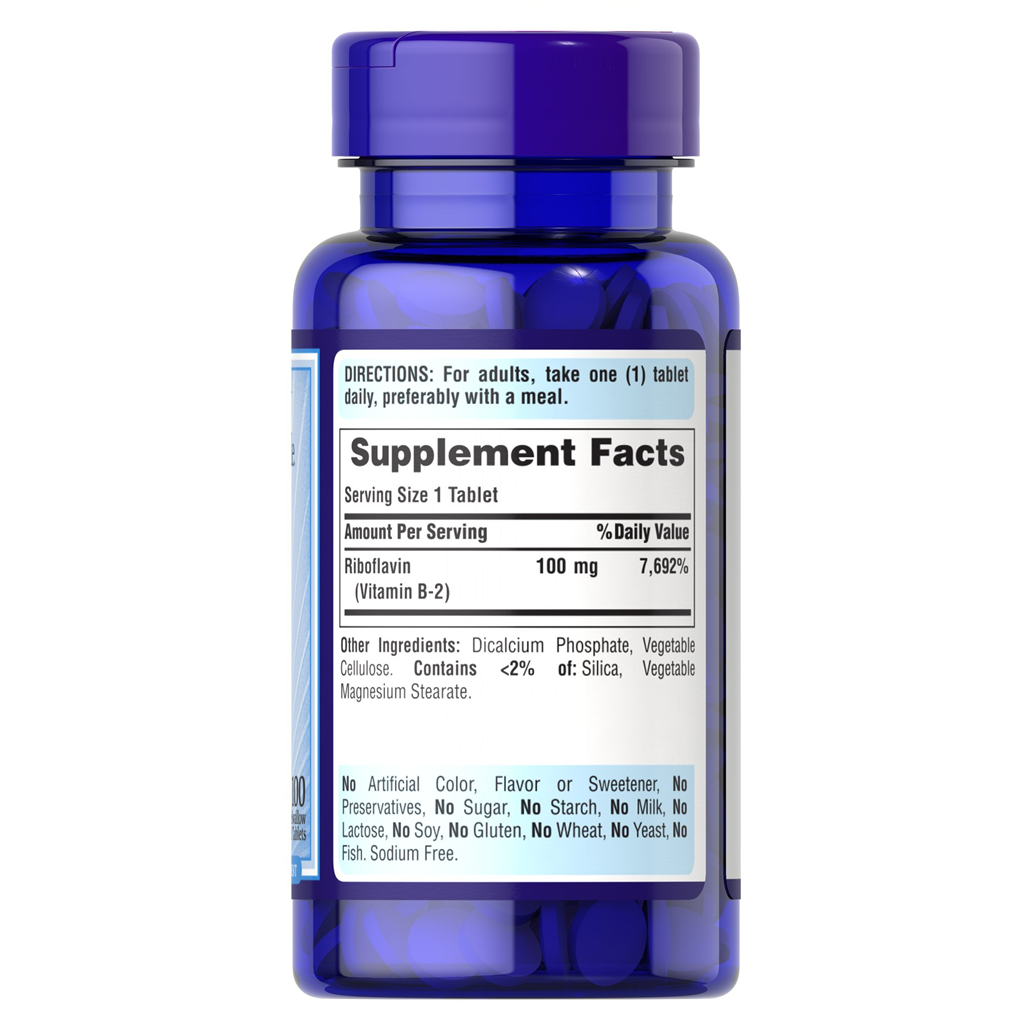 Puritan's Pride  Vitamin B-2 (Riboflavin) 100 mg / 100 Tablets