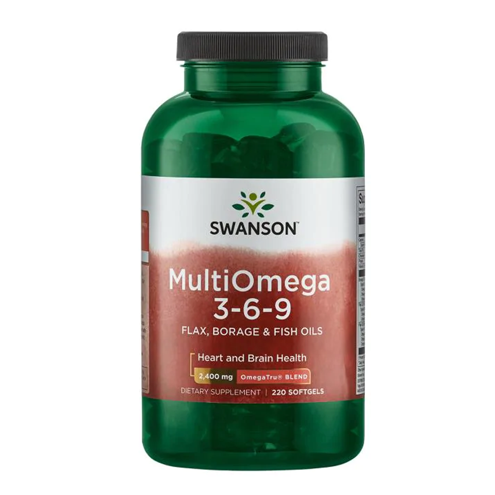 Swanson EFAs MultiOmega 3-6-9 (Flax, Borage, Fish) 1,200 mg / 220 Sgels