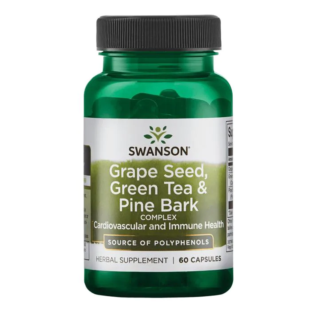Swanson Premium Grape Seed, Green Tea & Pine Bark Complex / 60 Caps