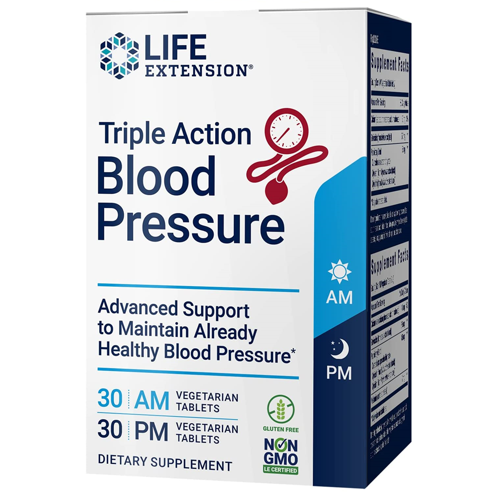 Life Extension Triple Action Blood Pressure / 60 Vegetarian Tablets