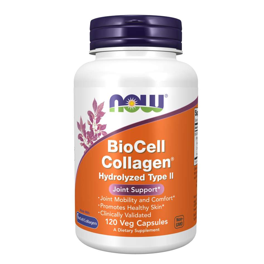 NOW Foods  BioCell Collagen Hydrolyzed Type II Joint Support / 120 Vegetable Capsules