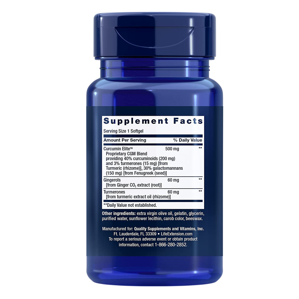 Life Extension  Advanced Curcumin Elite™ Turmeric Extract, Ginger & Turmerones / 30 Softgels