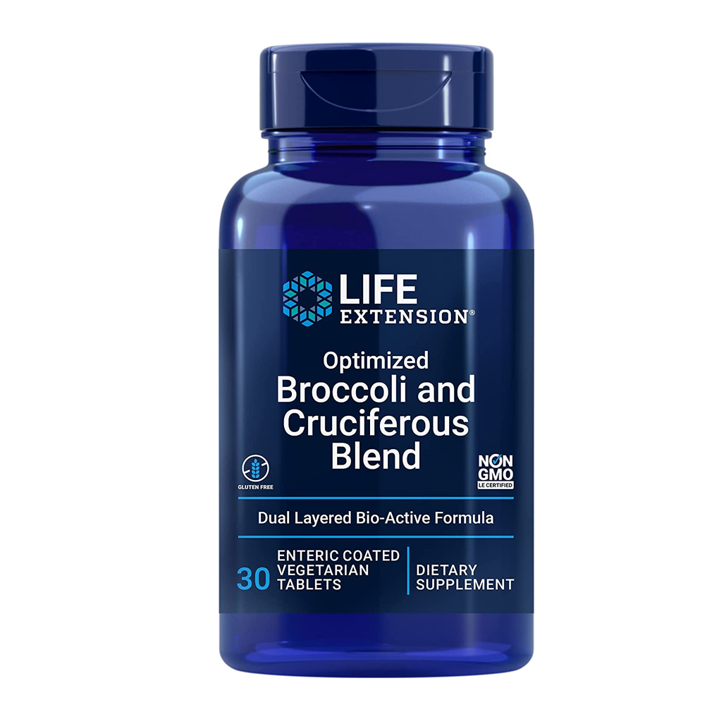Life Extension Optimized Broccoli and Cruciferous Blend / 30 Enteric-Coated Vegetarian Tablet
