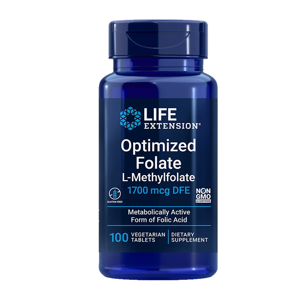 Life Extension Optimized Folate (L-Methylfolate) 1,700 mcg / 100 Vegetarian Tablets