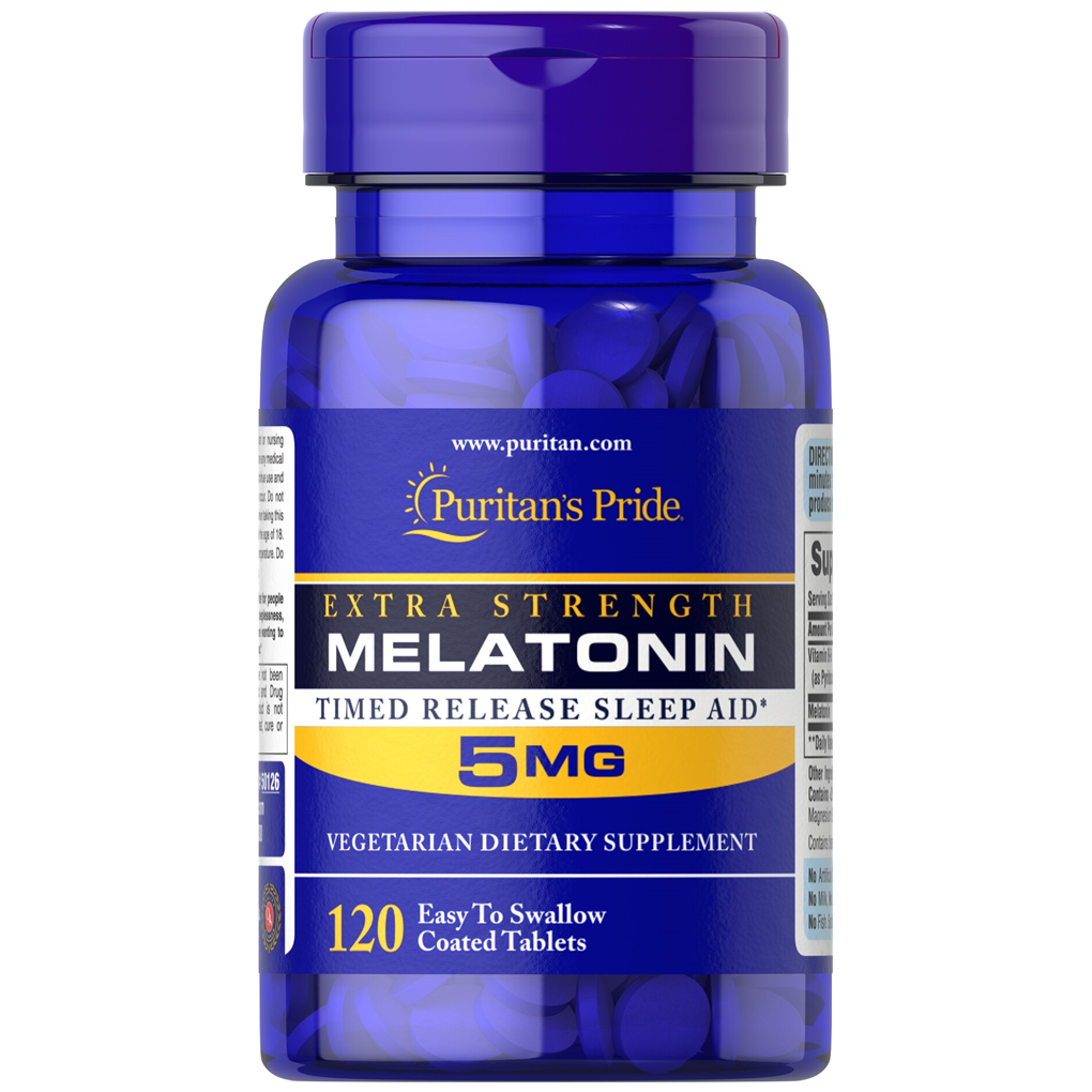 Puritan's Pride Melatonin 5 mg Timed Release ( with Vitamin B-6 ... 10 mg ) / 120 Tablets