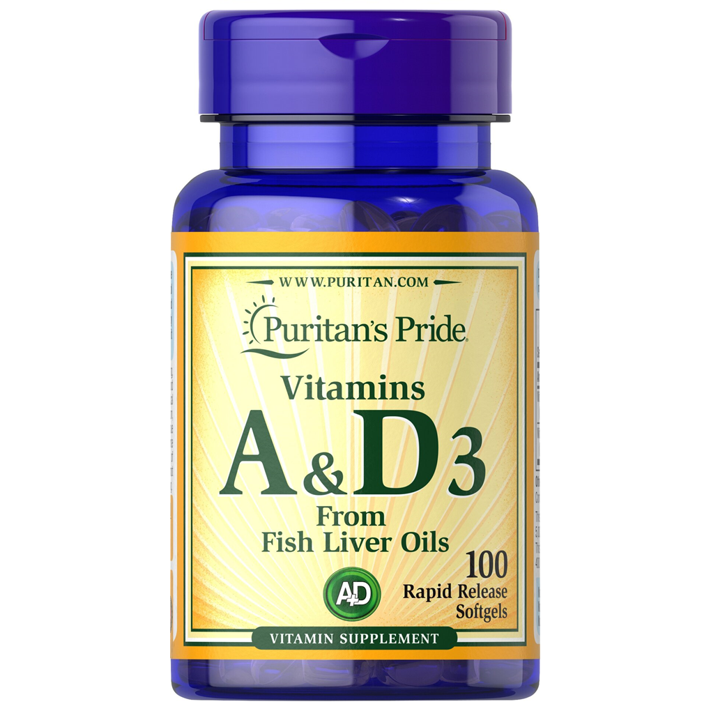 Puritan's Pride  Vitamins A & D    5000/400  IU  / 100 Softgels
