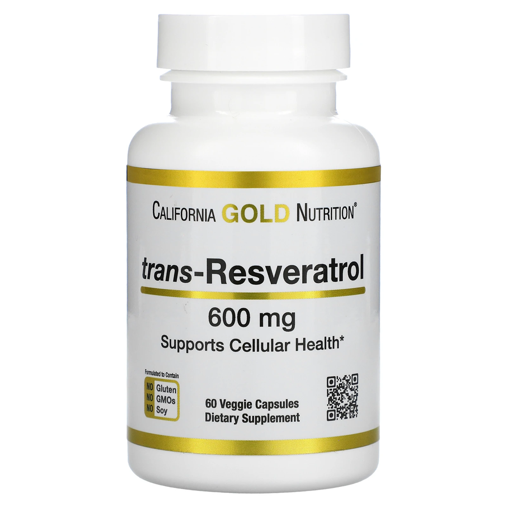 California Gold Nutrition, Trans-Resveratrol, 600 mg , 60 Veggie Capsules