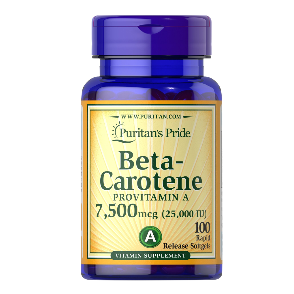 Puritan's Pride Vitamin A (Beta-Carotene) 25000 IU / 100 Softgels