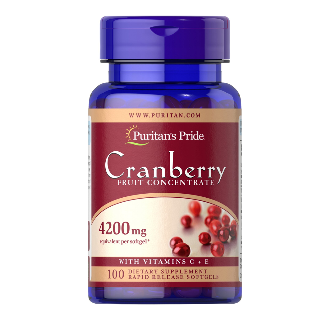 Puritan's Pride Cranberry Fruit Concentrate with C & E 4200 mg / 100 Softgels