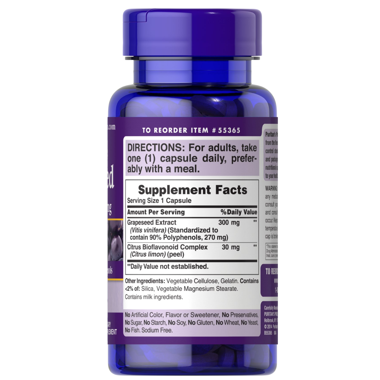 Puritan’s Pride Grapeseed Extract 300 mg / 100 Capsules