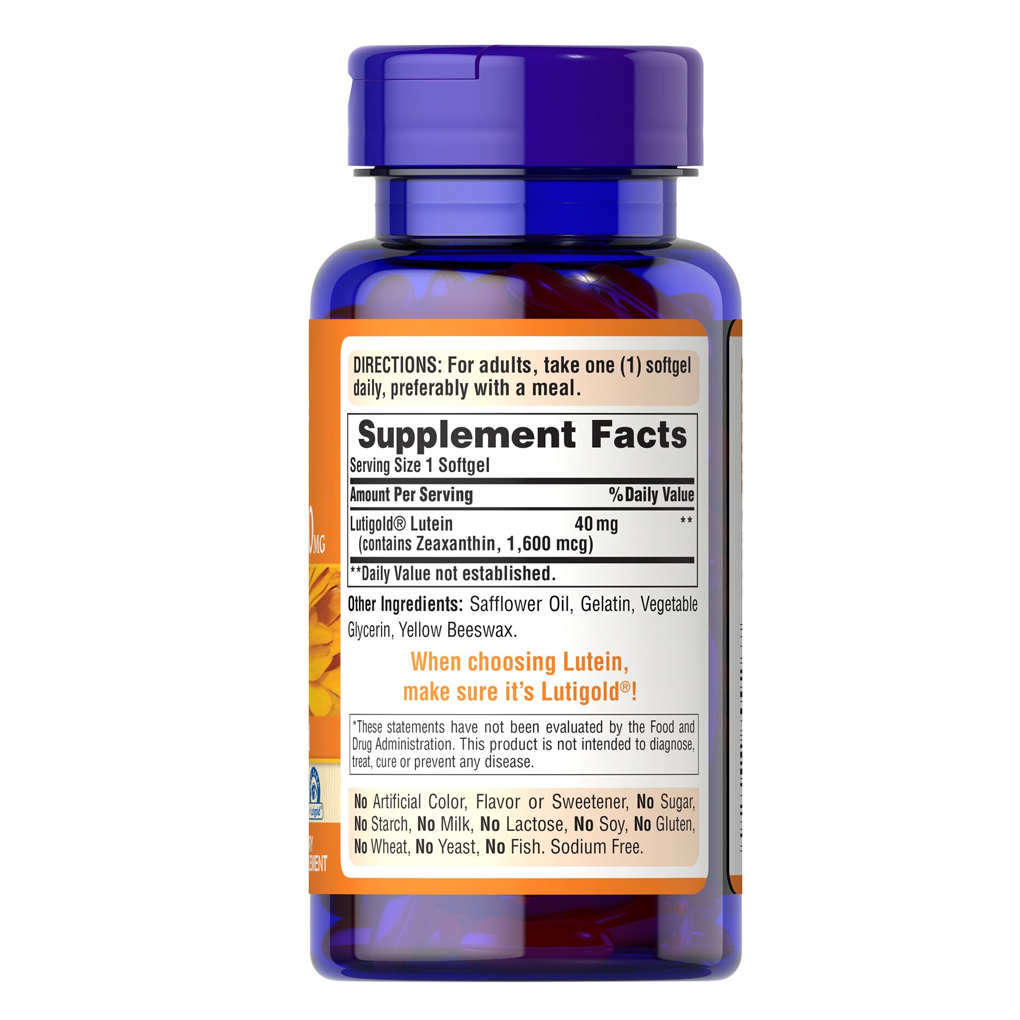 Puritan's Pride Lutein 40 mg with Zeaxanthin 1,600 mcg / 120 Softgels