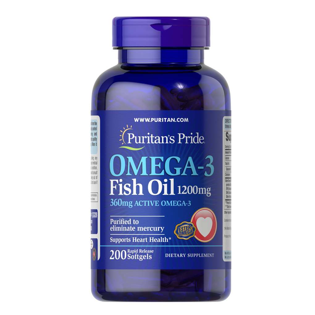 Puritan's Pride Omega-3 Fish Oil 1200 mg / 200 Softgels