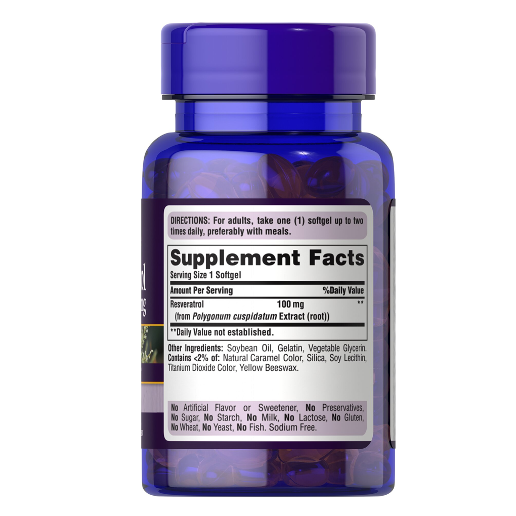 Puritan's Pride Resveratrol 100 mg / 60 Softgels