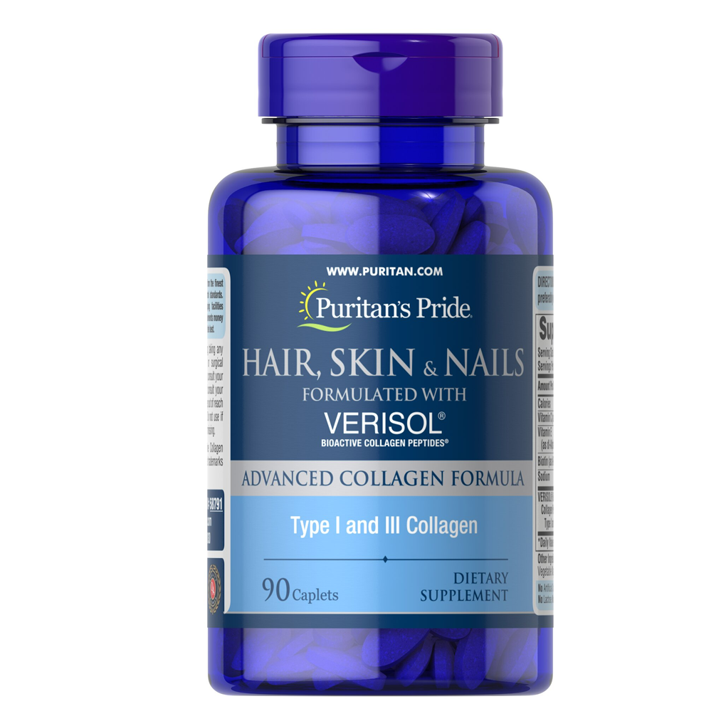 Puritan's Pride Hair, Skin and Nails formulated with VERISOL® / 90 Caplets
