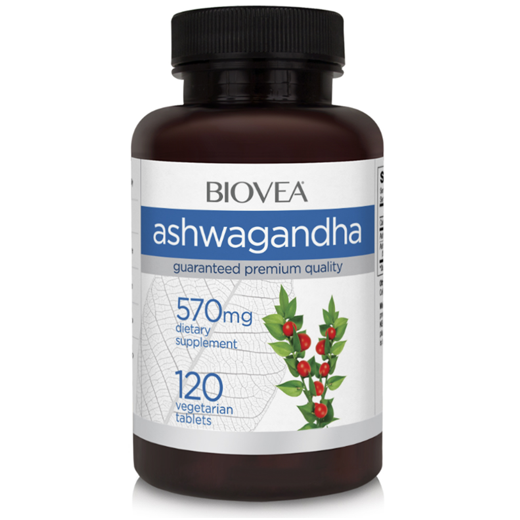 BIOVEA  ASHWAGANDHA 570 mg / 120 Vegetarian Tablets