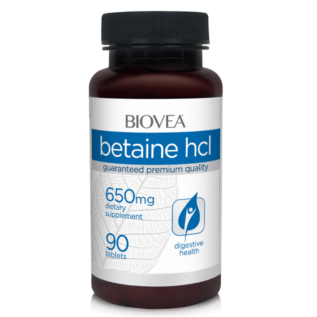 BIOVEA   BETAINE HCL 650 mg / 90 Tablets