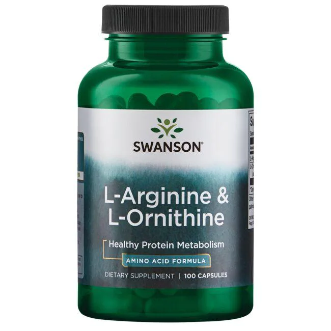Swanson  Premium  L-Arginine & L-Ornithine / 100 Capsules