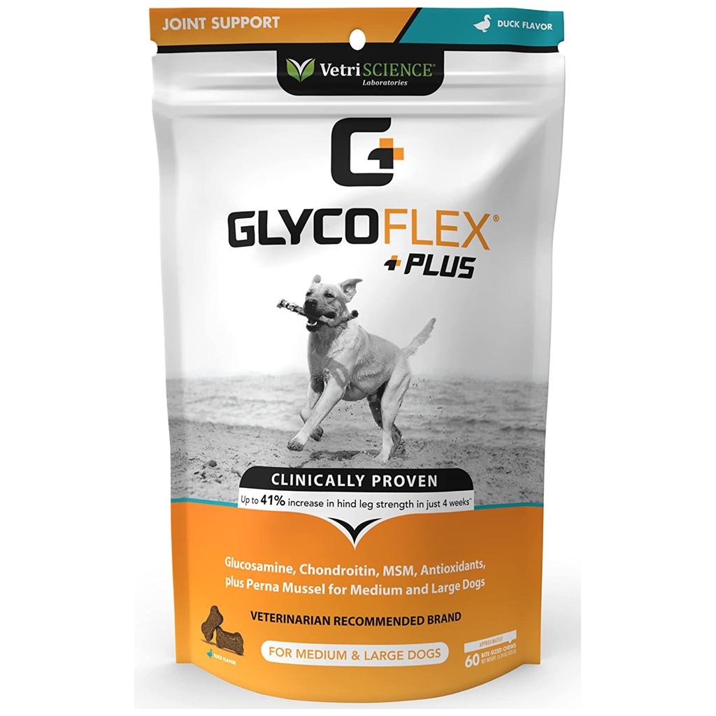VetriSCIENCE  GlycoFlex® Plus for Dogs - Canine Joint Support For Dogs Over 30 lbs /  60 CHEWS