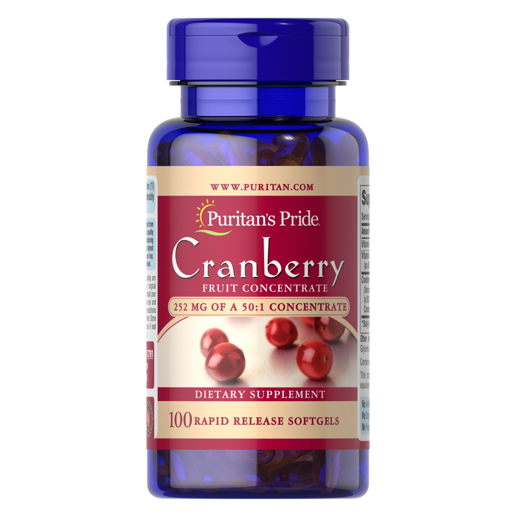 Puritan's Pride Triple Strength Cranberry Fruit Concentrate 12,600 mg / 100 Softgels