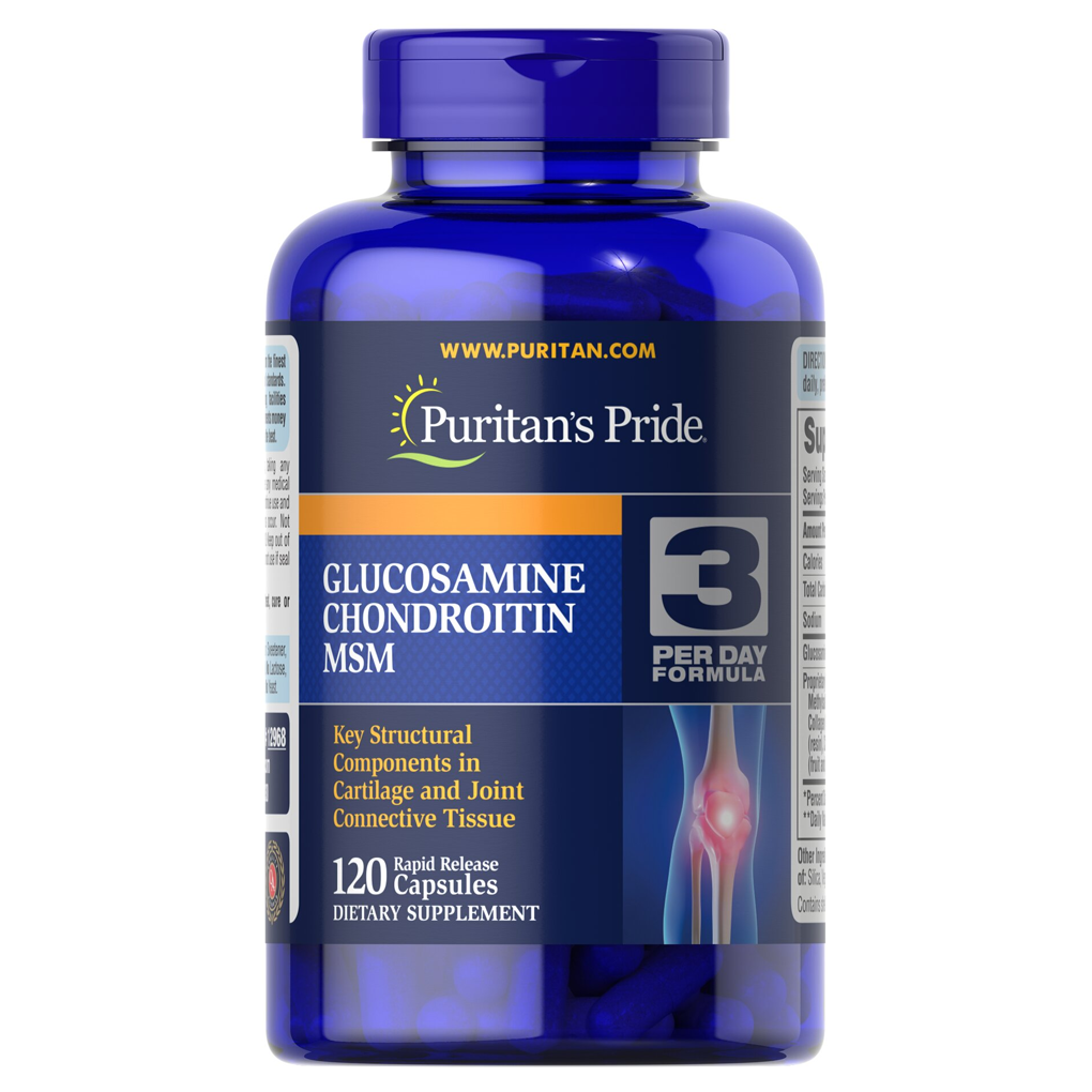 Puritan's Pride Double Strength Glucosamine, Chondroitin & MSM Joint Soother® / 120 Capsules