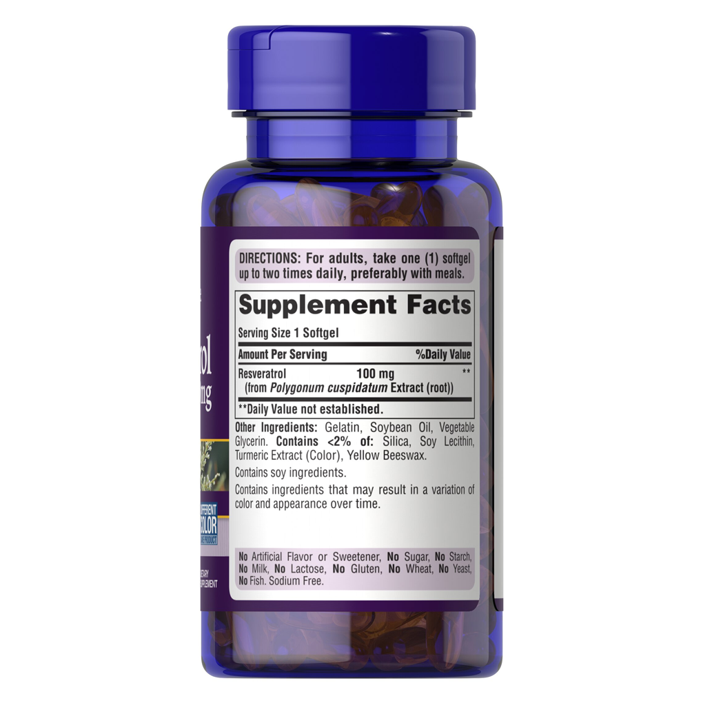 Puritan's Pride Resveratrol 100 mg / 120 Softgels