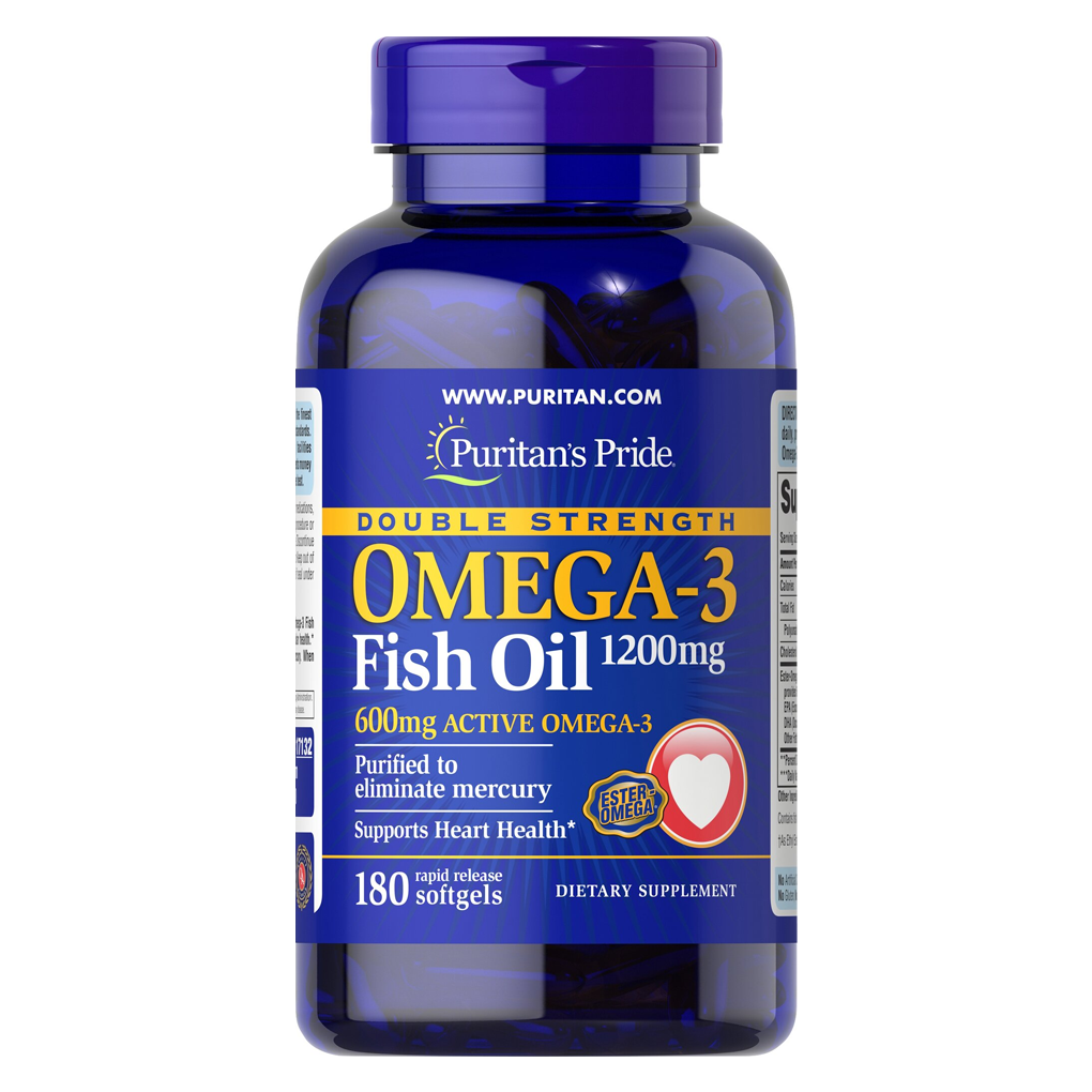 Puritan's Pride Double Strength Omega-3 Fish Oil 1200 mg / 180 Softgels