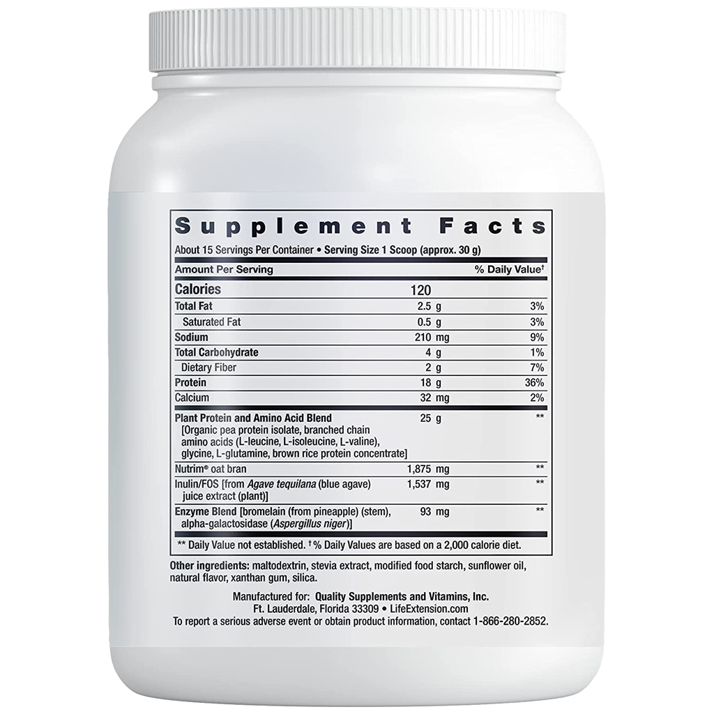 Life Extension Wellness Code® Plant Protein Complete & Amino Acid Complex (Vanilla) / 450 grams.