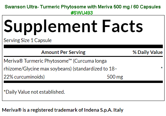 Swanson Ultra- Turmeric Phytosome with Meriva 500 mg / 60 Capsules