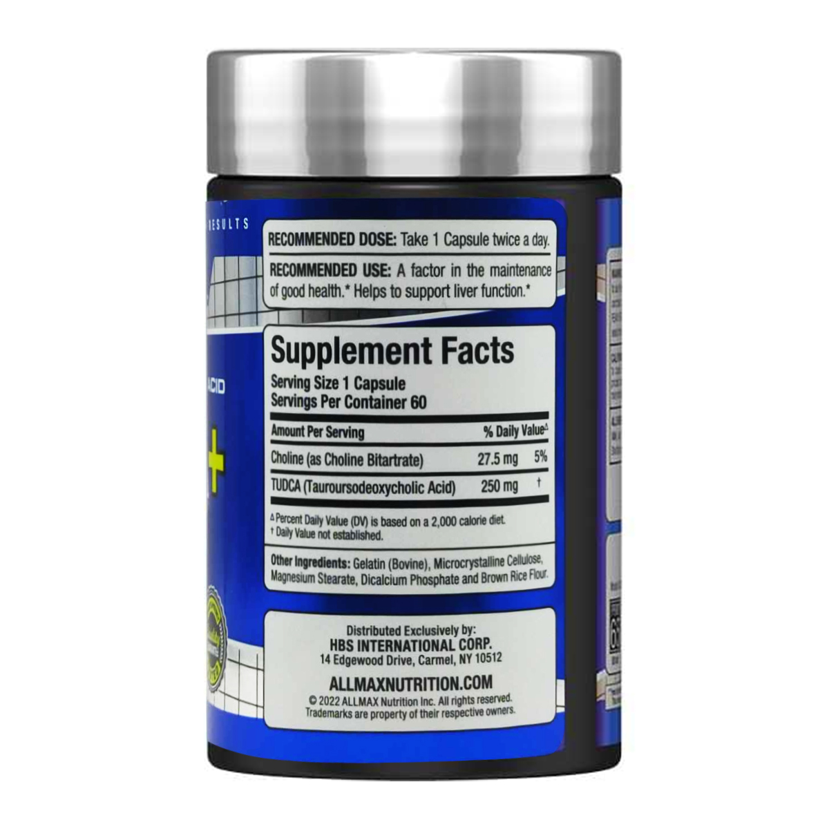 ALLMAX, TUDCA+  (Tauroursodeoxycholic Acid) 250 mg / 60 Capsules