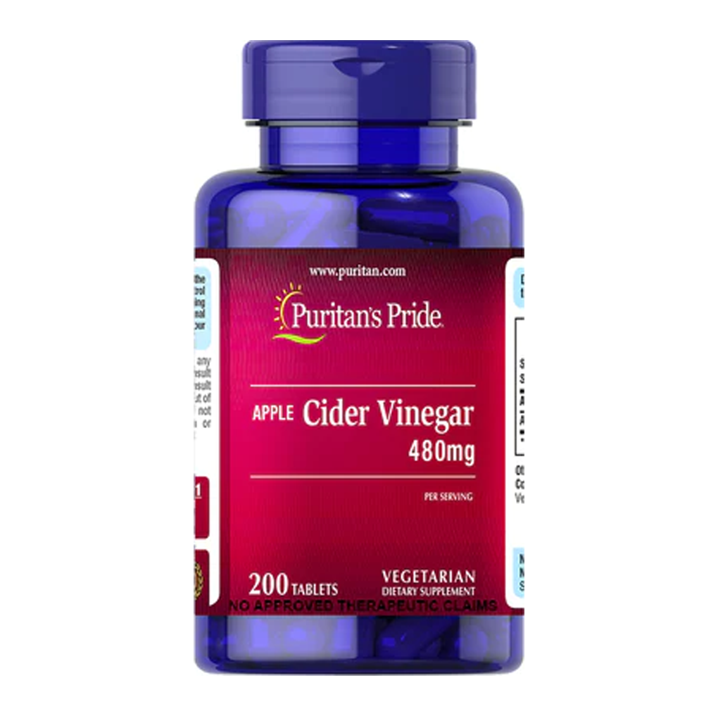 Puritan's Pride Apple Cider Vinegar 480 mg / 200 Tablets