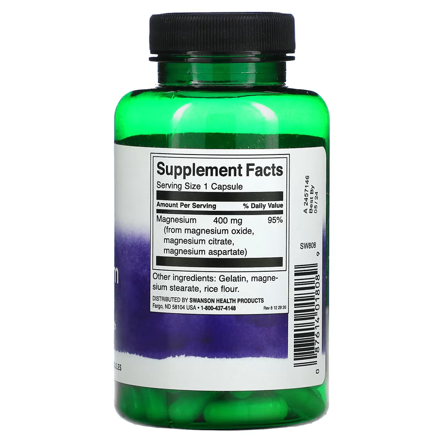 Swanson Premium  Triple Magnesium Complex  400 mg / 100 Capsules