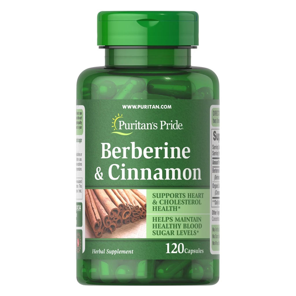 Puritan's Pride Berberine and Cinnamon / 120 Capsules