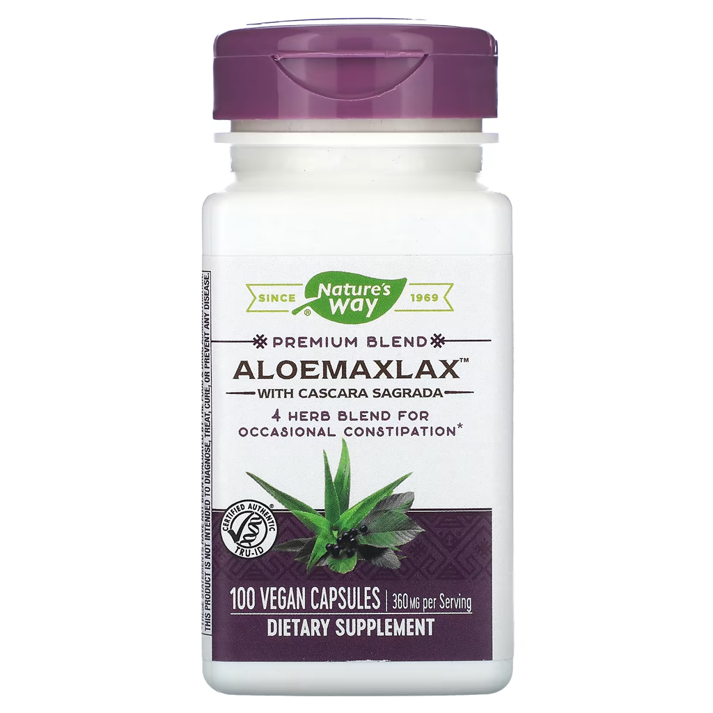 Nature's Way, AloeMaxLax with Cascara Sagrada / 100 Vegan Capsules