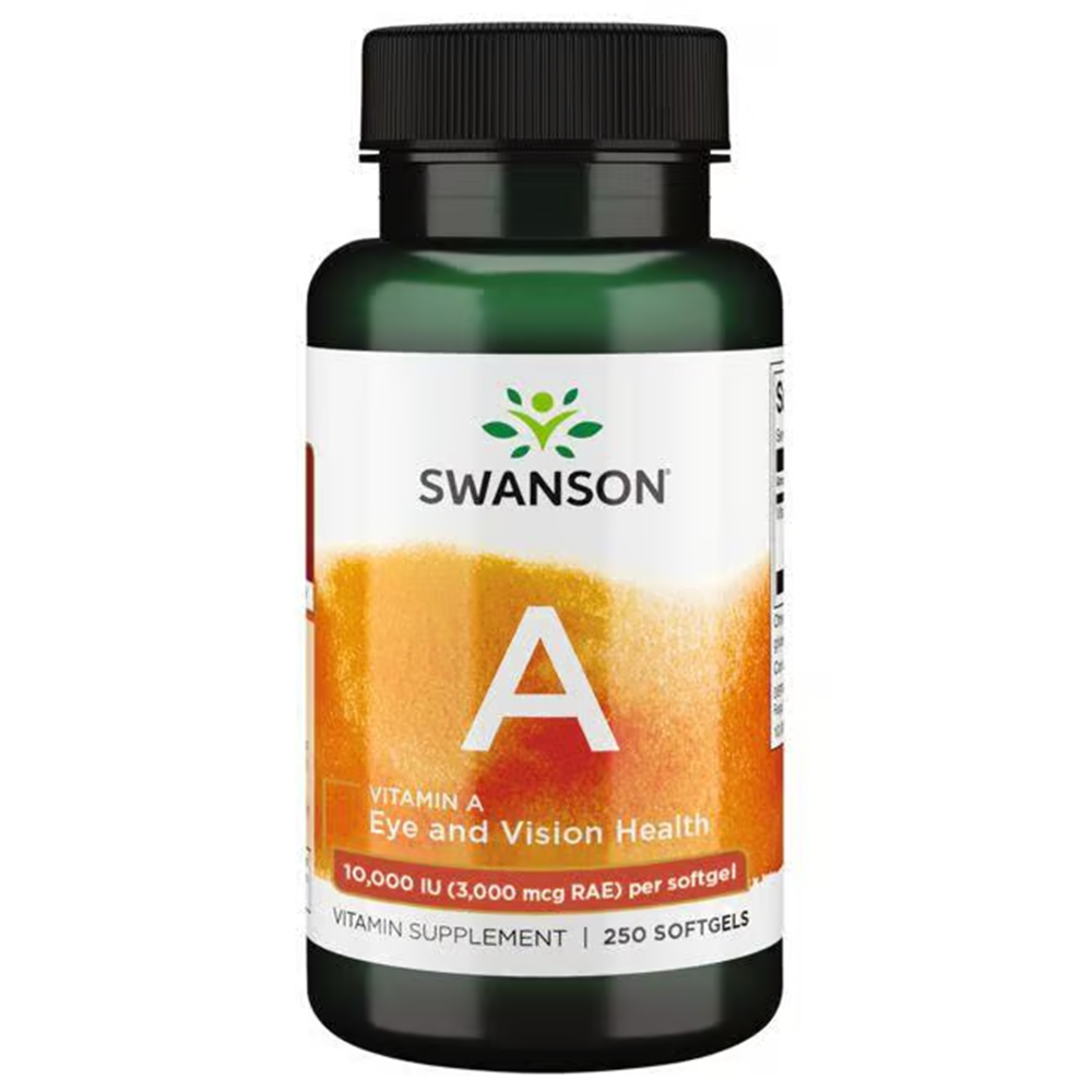 Swanson Premium Vitamin A -10,000 IU (3,000 mcg RAE) / 250 Softgels